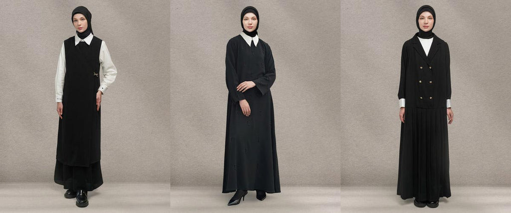 Dress Muslimah Syar'i Warna Hitam, Anggun, Elegan & Timeless Yuki Seri   DOA Official Store