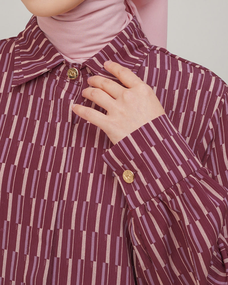 Alzeina Dress - Burgundy