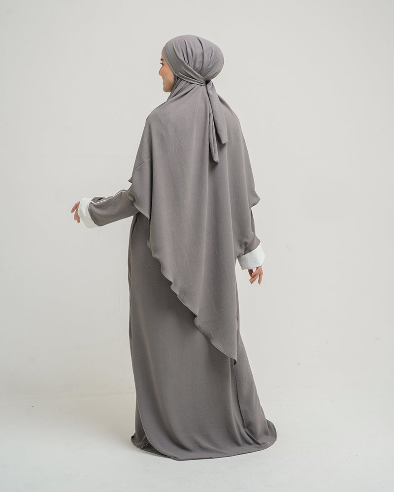 Fairuz Set Khimar- Gray