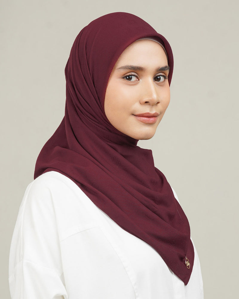 Elea Jacquard Scarf - Burgundy