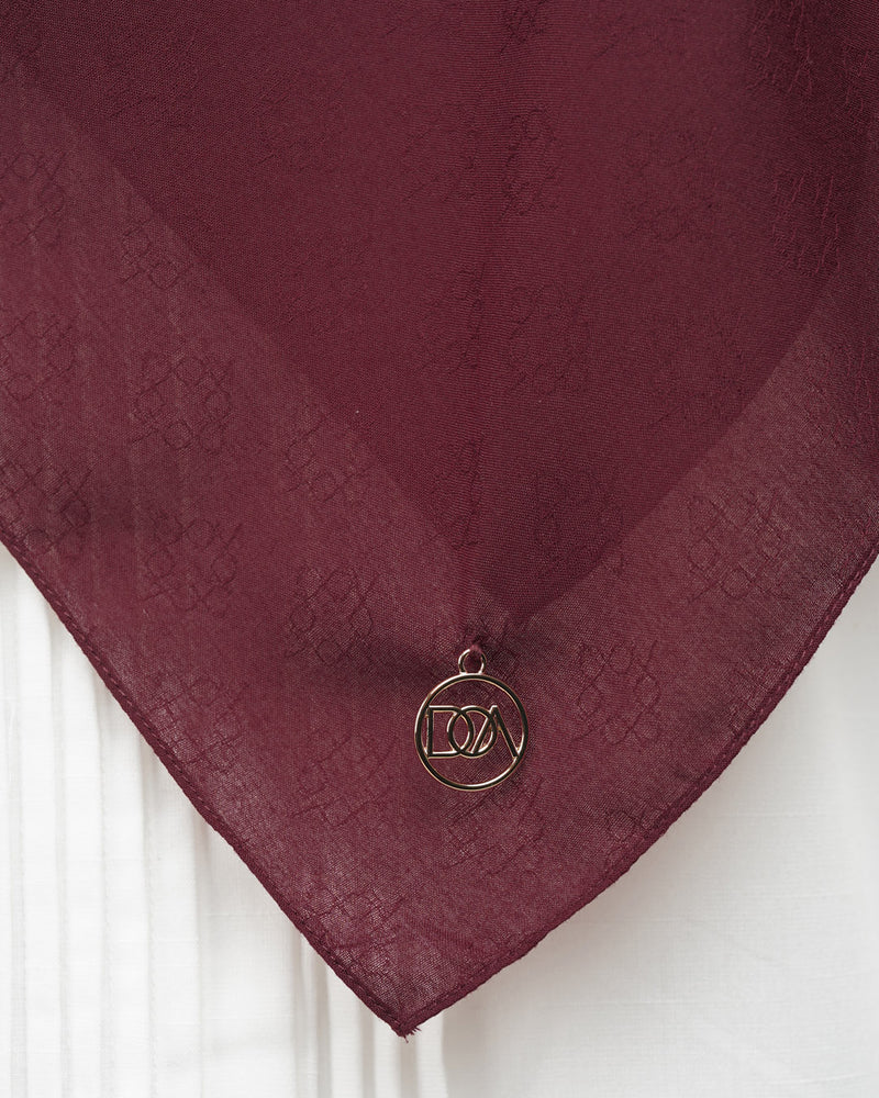 Elea Jacquard Scarf - Burgundy
