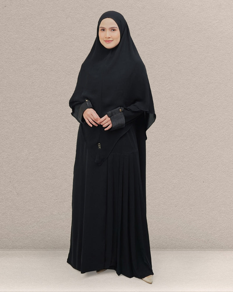 Laila Dress Black Set Khimar