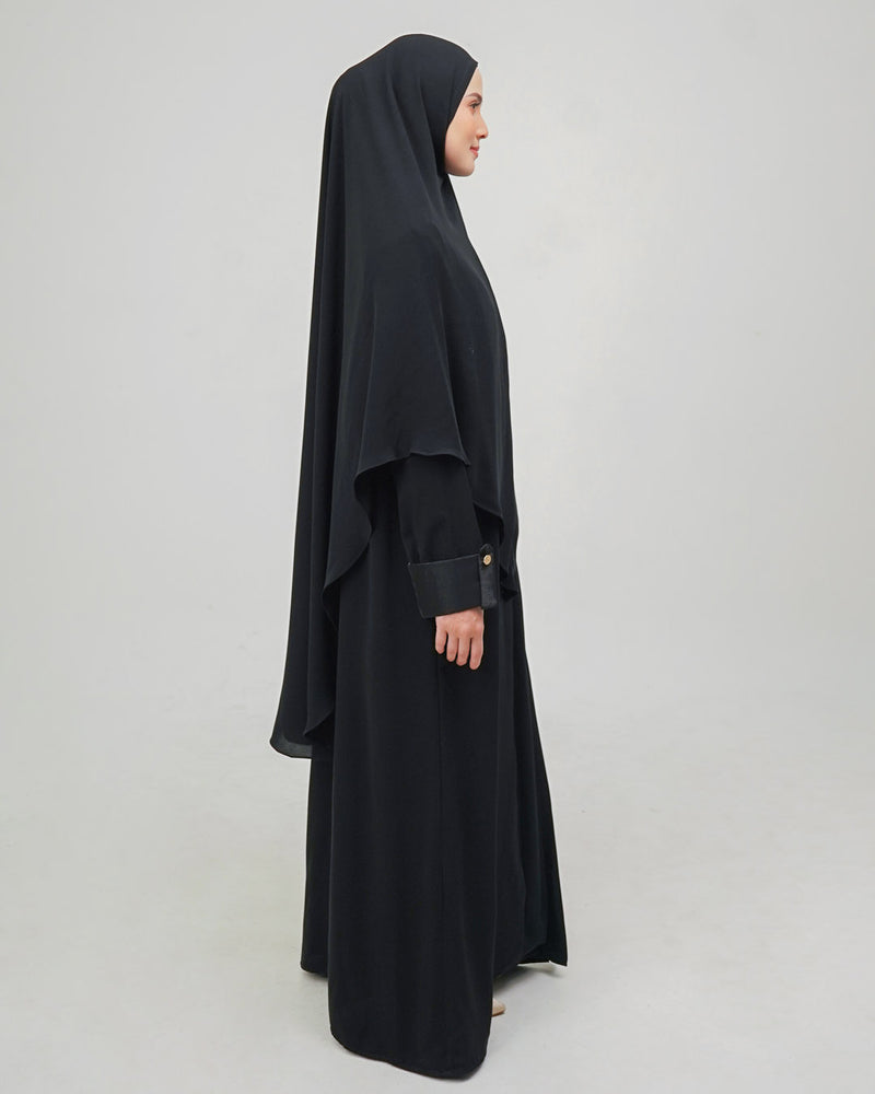 Laila Dress Black Set Khimar