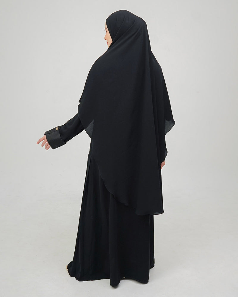 Laila Dress Black Set Khimar