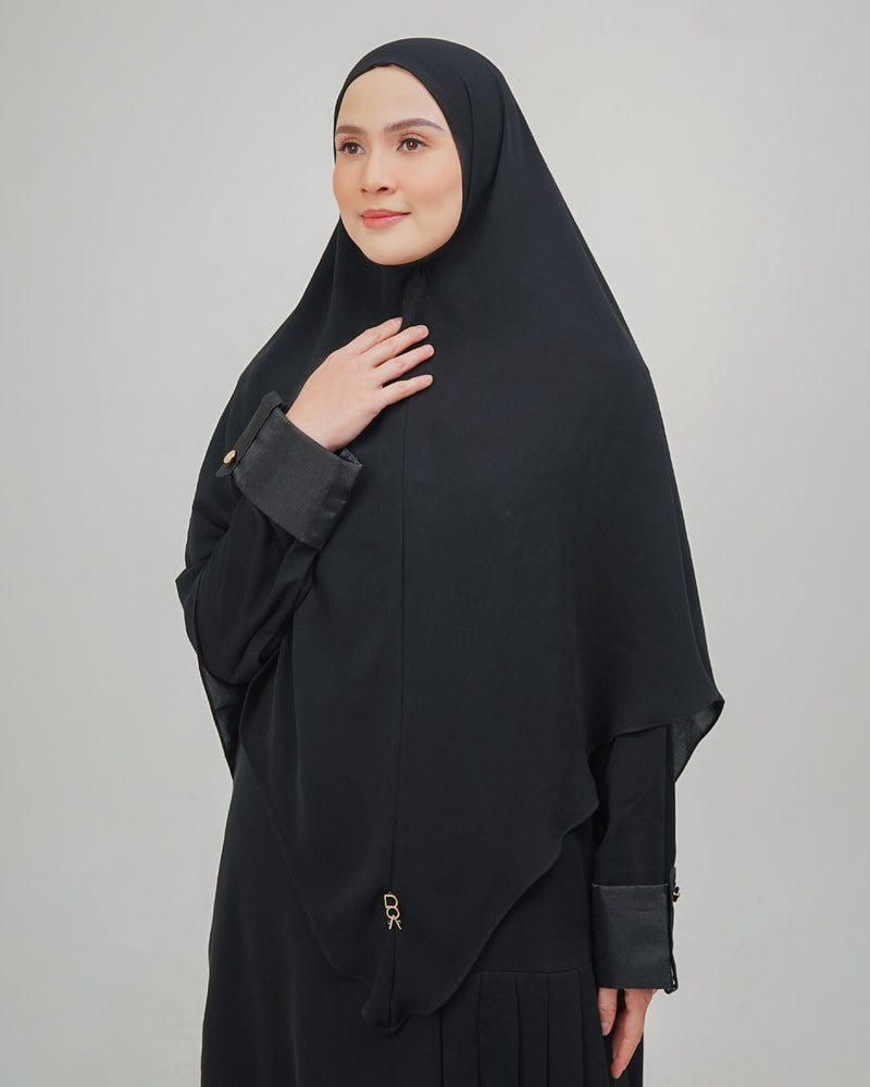 Laila Dress Black Set Khimar