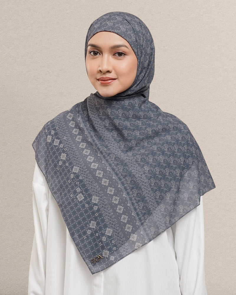 Puspa Pashmina Instan - Dark Gray