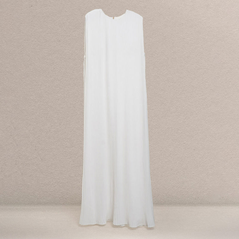 Zarina Inner Pleats Dress - Broken White