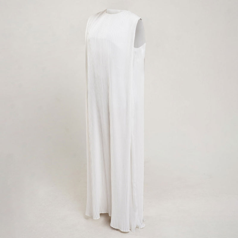 Zarina Inner Pleats Dress - Broken White