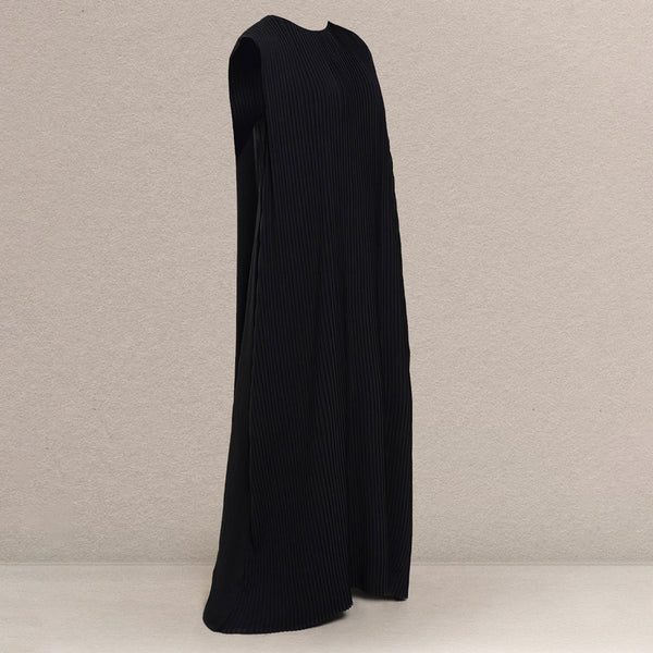 Zarina Inner Pleats Dress - Black