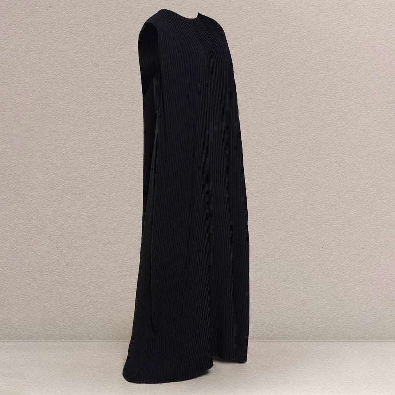 Zarina Inner Pleats Dress - Black