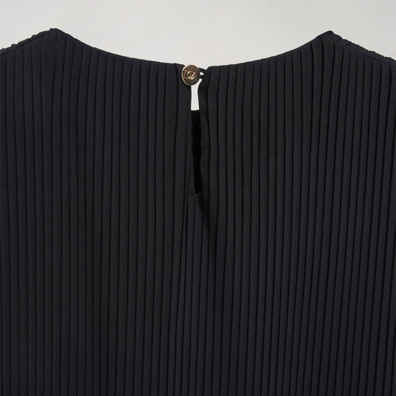 Zarina Inner Pleats Dress - Black
