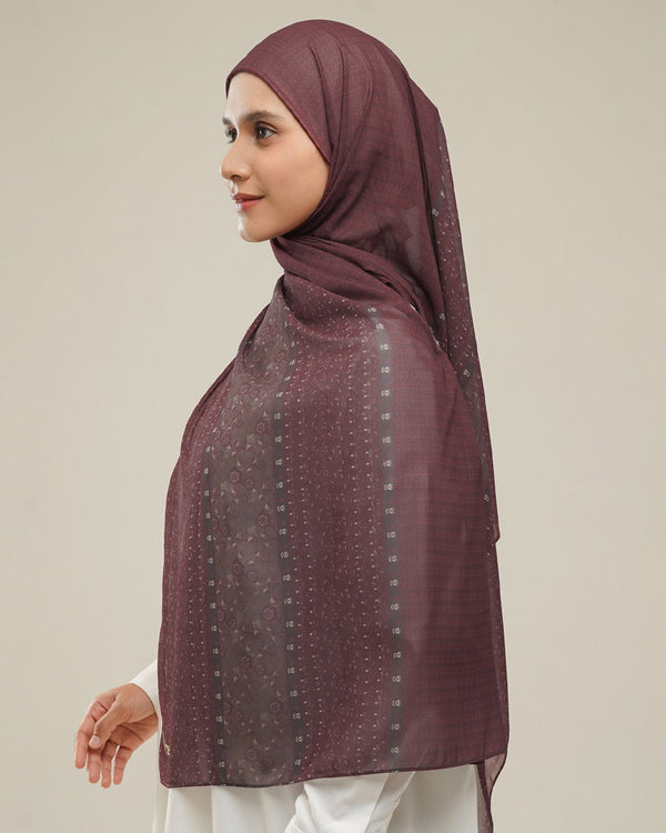Luna Pashmina Instan - Burgundy