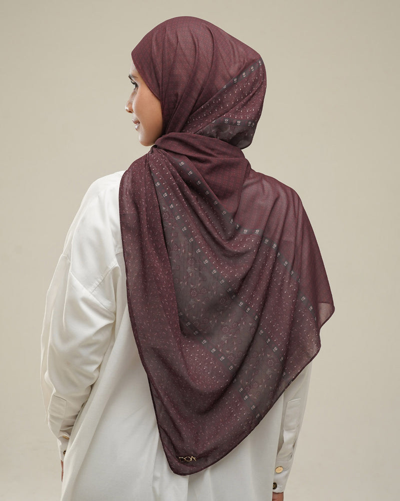 Luna Pashmina Instan - Burgundy