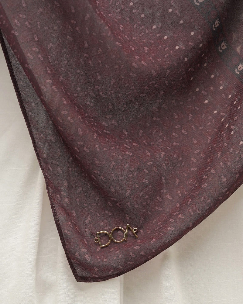 Luna Pashmina Instan - Burgundy