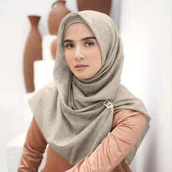 Eleonare Monogram Scarf - Almond Milk